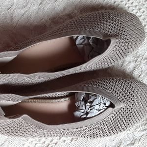 Taupe Mesh Shoes Flats 245 7.5
